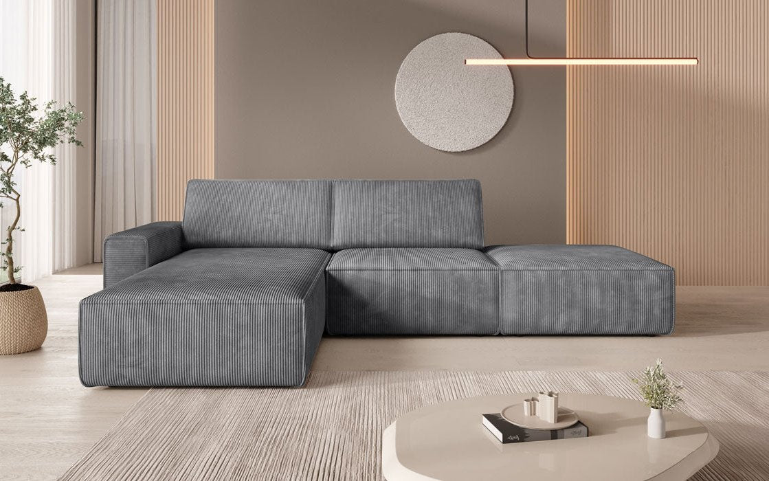 Modulares Ecksofa Yuma mit Beistellhocker aus Cord