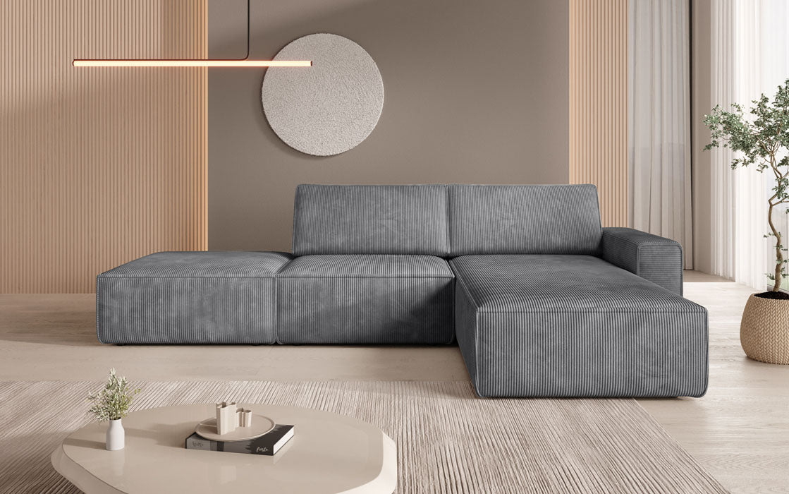 Modulares Ecksofa Yuma mit Beistellhocker aus Cord