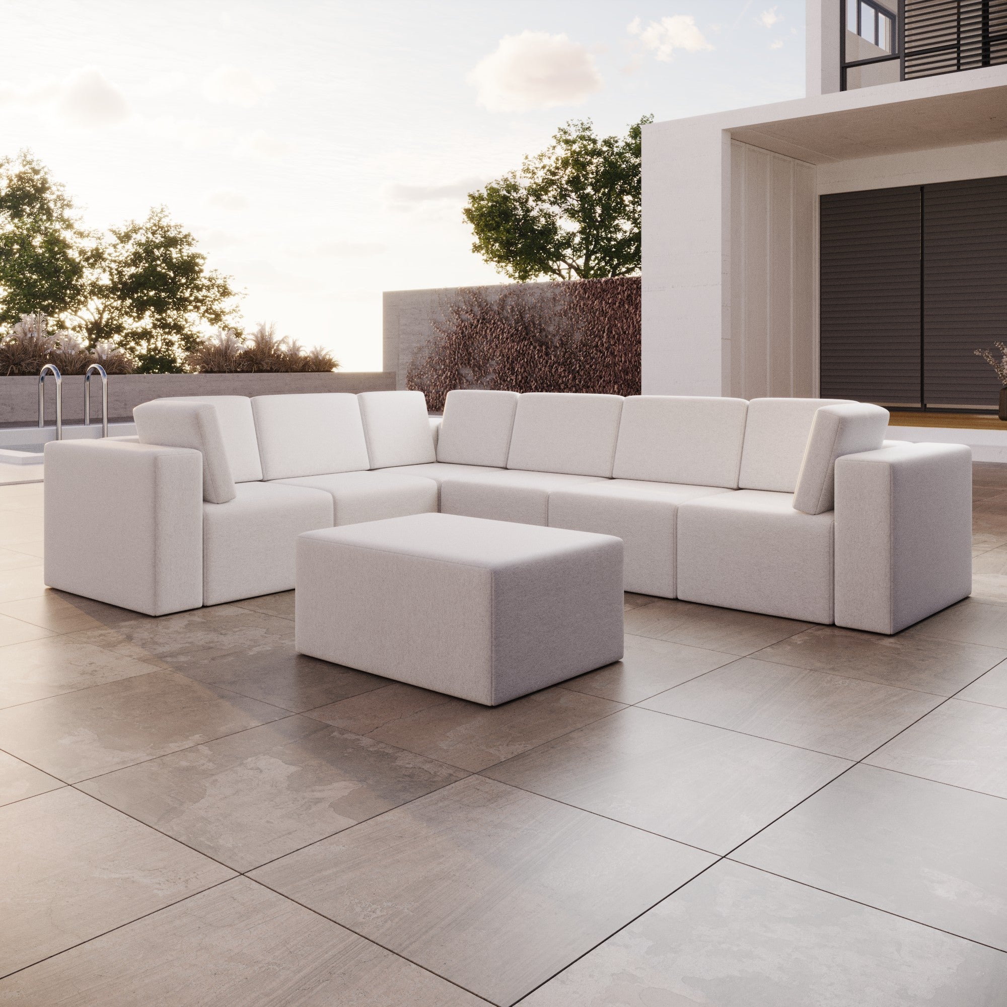 Bezug für Gartensofa Eden L Maxi mit Beistellhocker