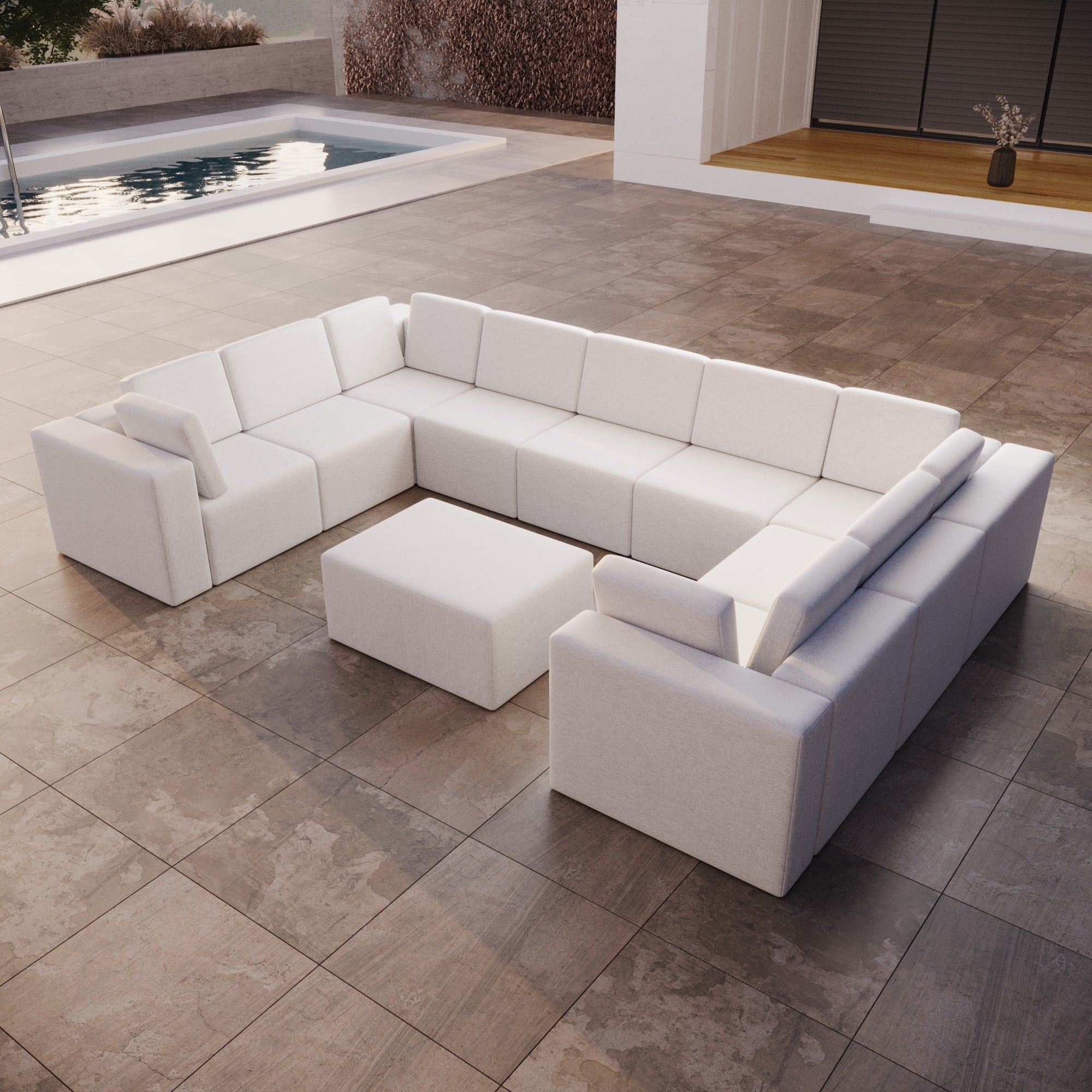 Bezug für Gartensofa Eden U closed mit Beistellhocker