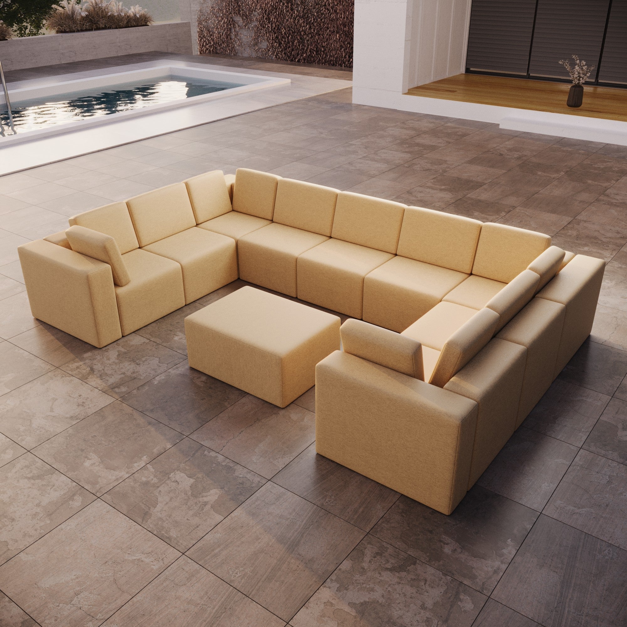 Bezug für Gartensofa Eden U closed mit Beistellhocker