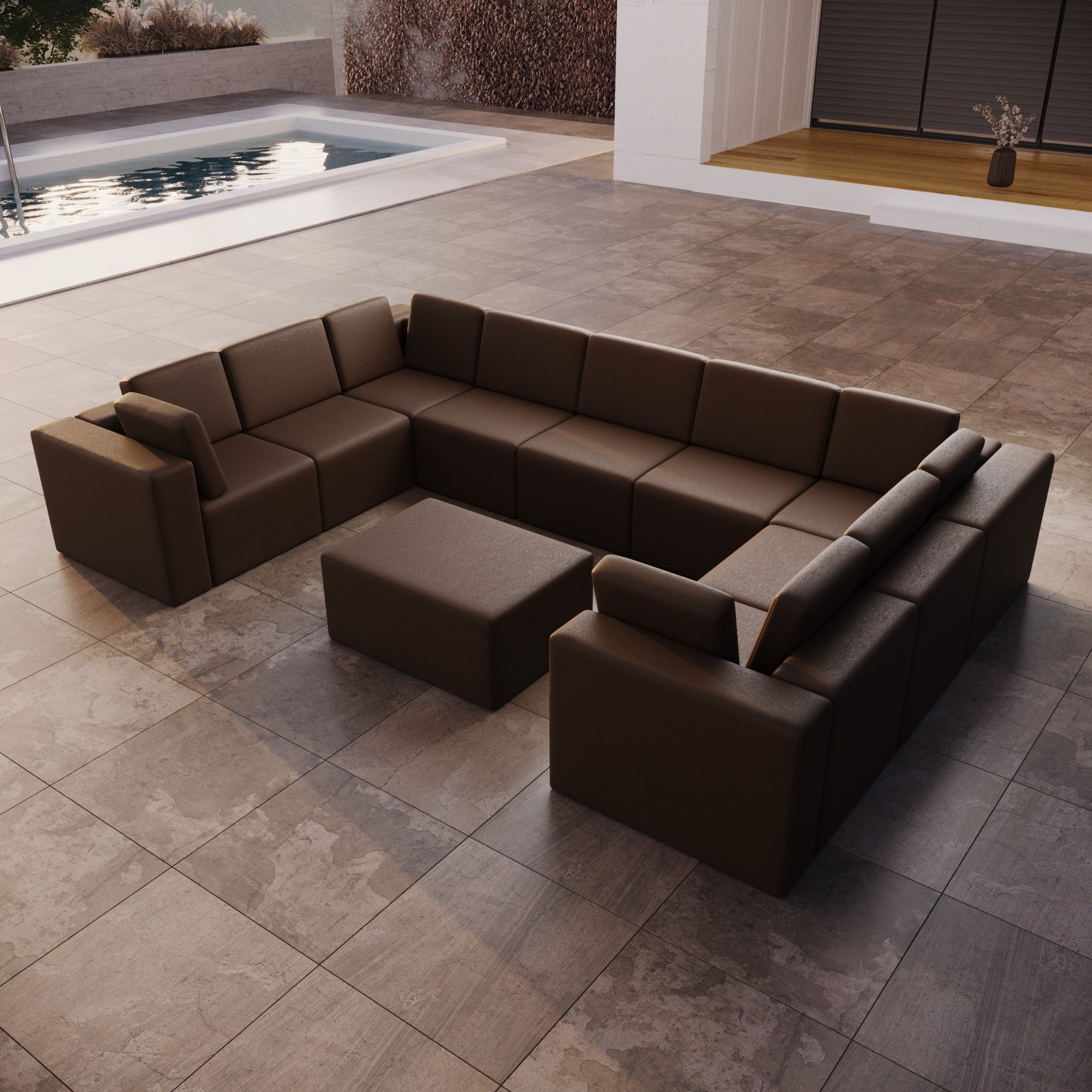 Bezug für Gartensofa Eden U closed mit Beistellhocker