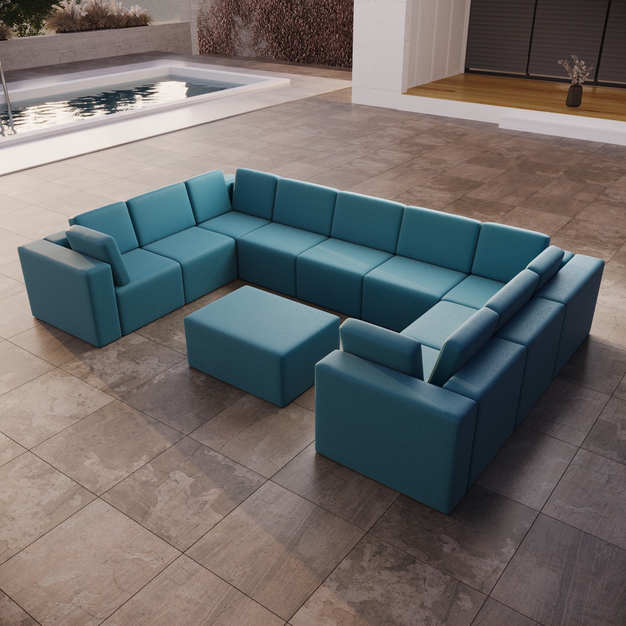 Bezug für Gartensofa Eden U closed mit Beistellhocker
