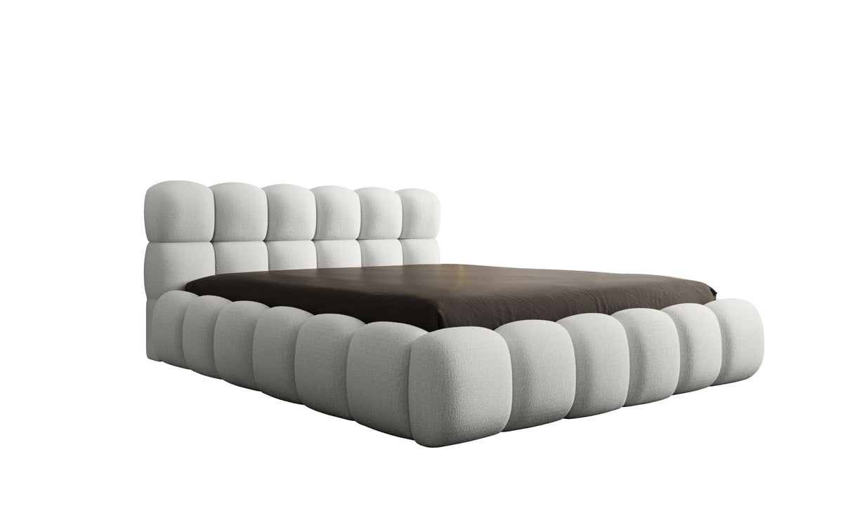 Designer Polsterbett Boston Bouclé mit Stauraum inkl. Aufbau
