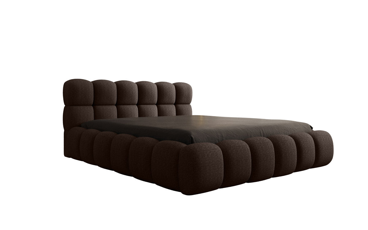 Designer Polsterbett Boston Bouclé mit Stauraum inkl. Aufbau