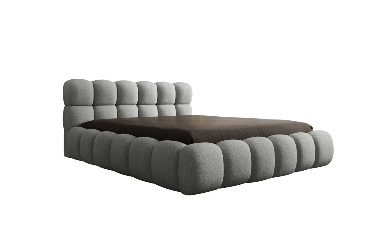Designer Polsterbett Boston Bouclé mit Stauraum inkl. Aufbau