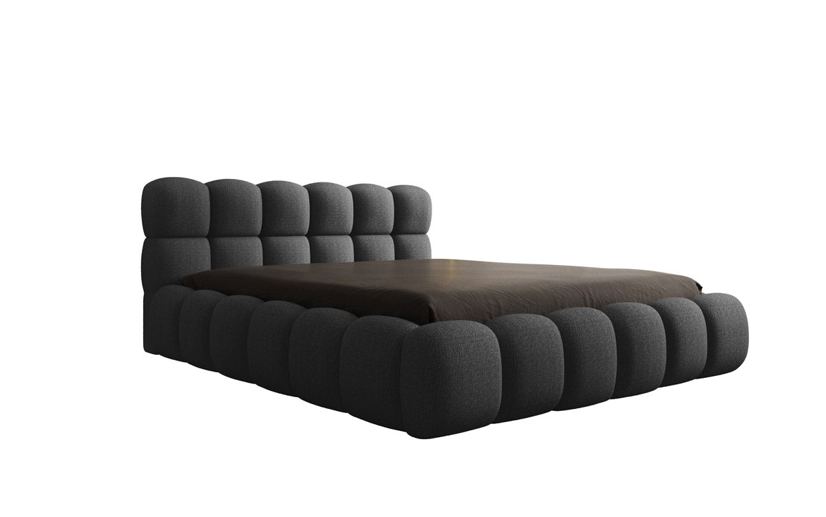 Designer Polsterbett Boston Bouclé mit Stauraum inkl. Aufbau