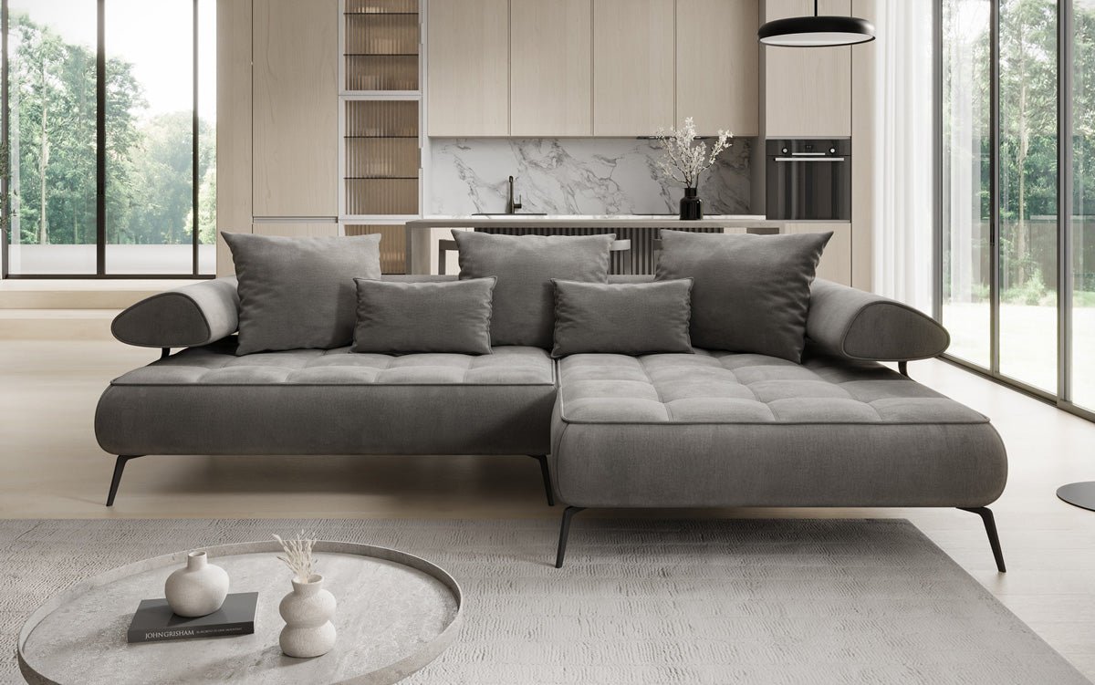 Designer Sofa Sydney L II velvet with electric sleeping function