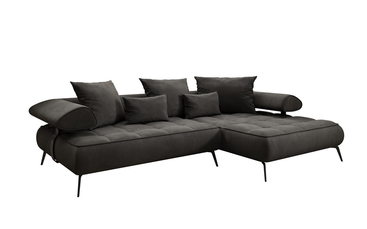 Designer Sofa Sydney L II velvet with electric sleeping function