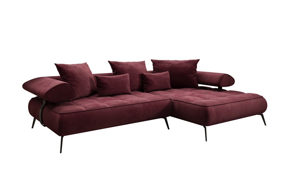 Designer Sofa Sydney L II velvet with electric sleeping function