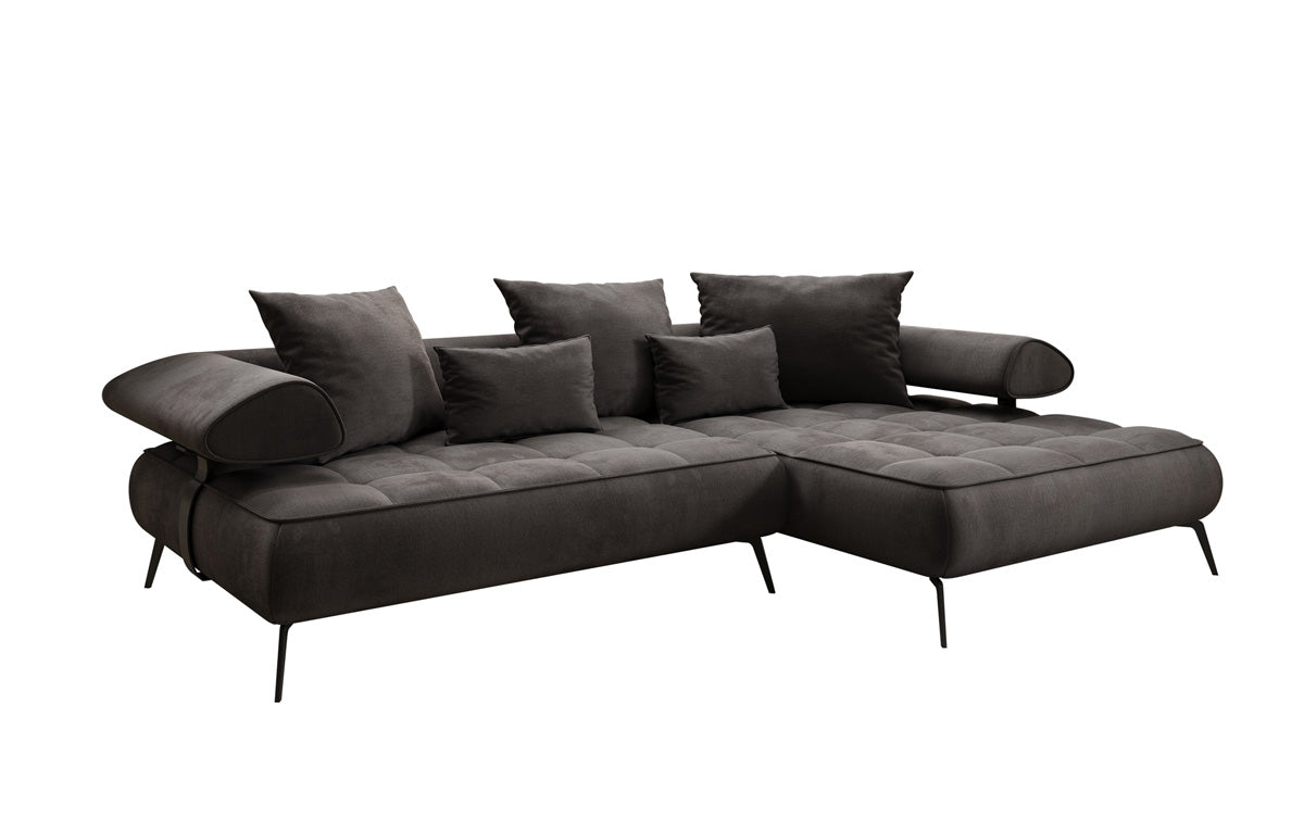 Designer Sofa Sydney L II velvet with electric sleeping function