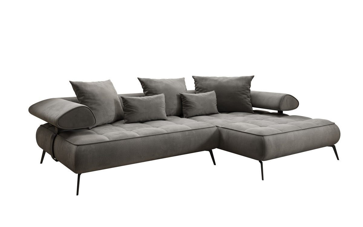 Designer Sofa Sydney L II velvet with electric sleeping function