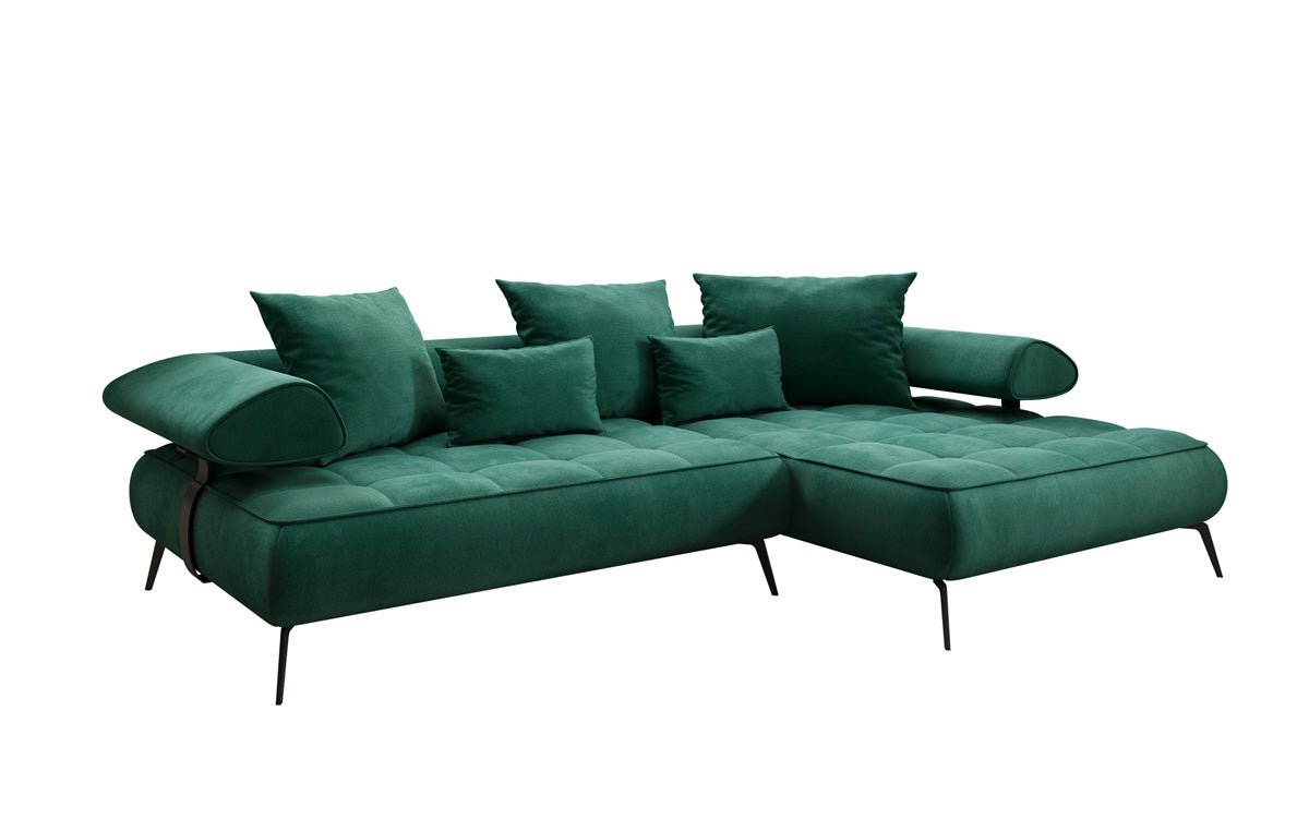 Designer Sofa Sydney L II velvet with electric sleeping function