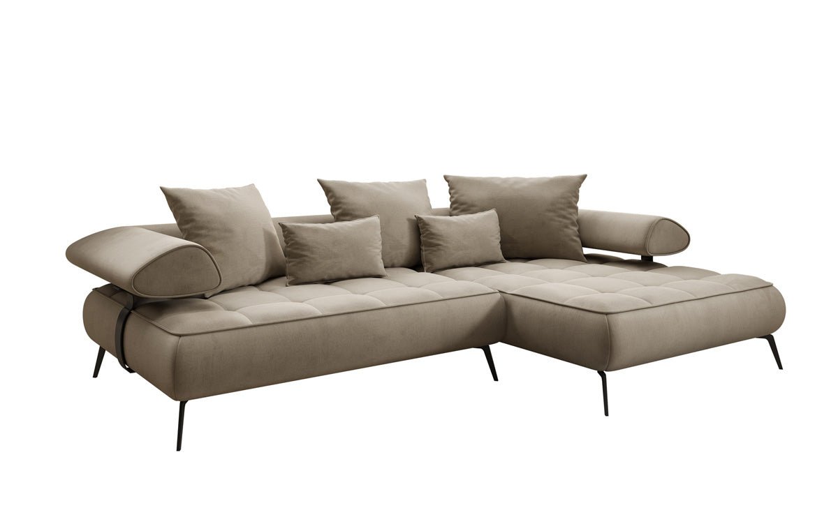 Designer Sofa Sydney L II velvet with electric sleeping function
