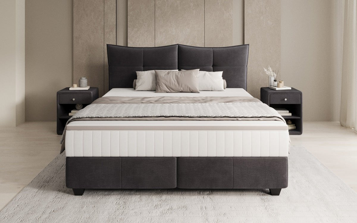 Box spring bed Veyora in velvet