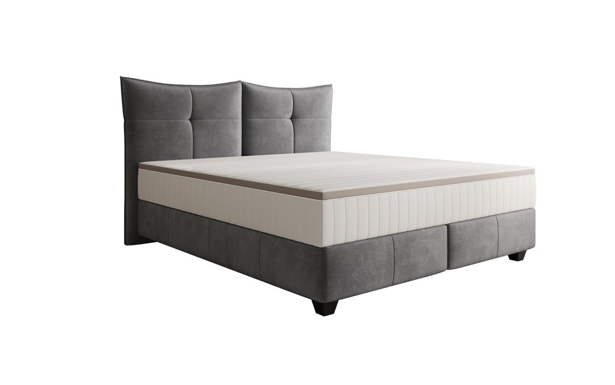 Box spring bed Veyora in velvet
