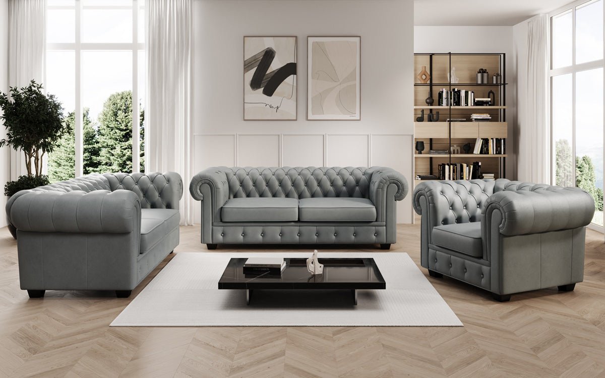 Chesterfield Royal 3+2+1 Sofa Set in Genuine Leather