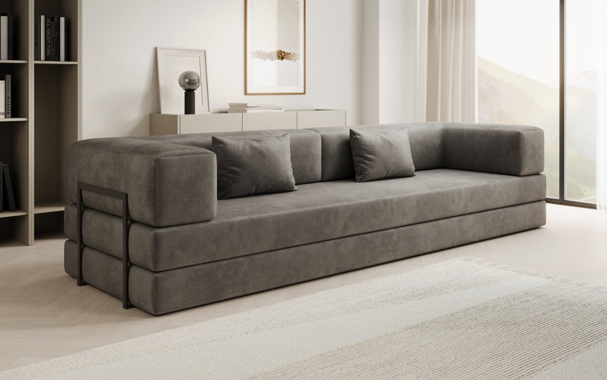 Designer Sofa Lazy 3 Sitzer XXL in Samt