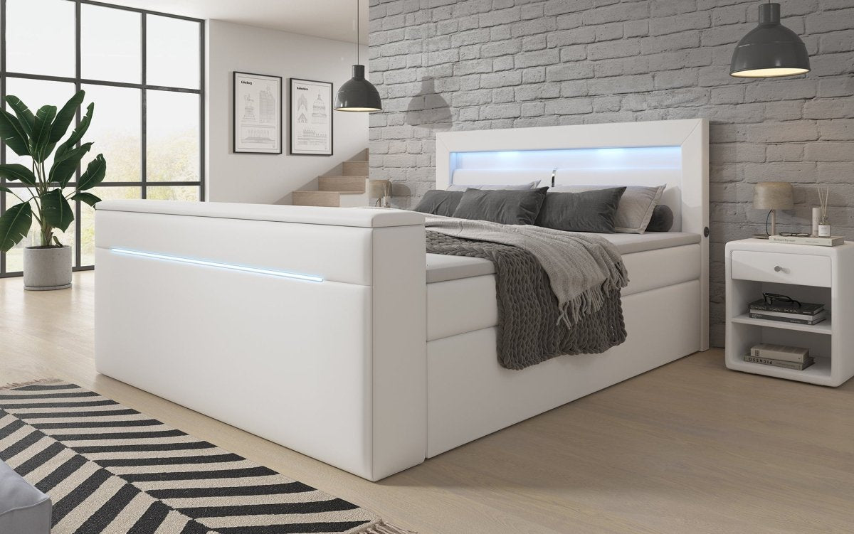 Boxspringbett Repos mit TV Lift, USB und LED - Luxusbetten24