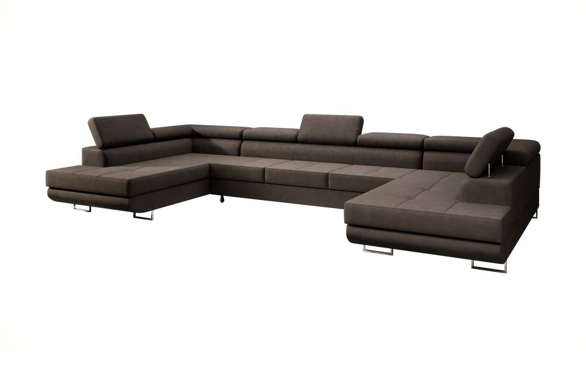 Designer Sofa Taormina mit Schlaf- und Klappfunktion (Samt) - Luxusbetten24