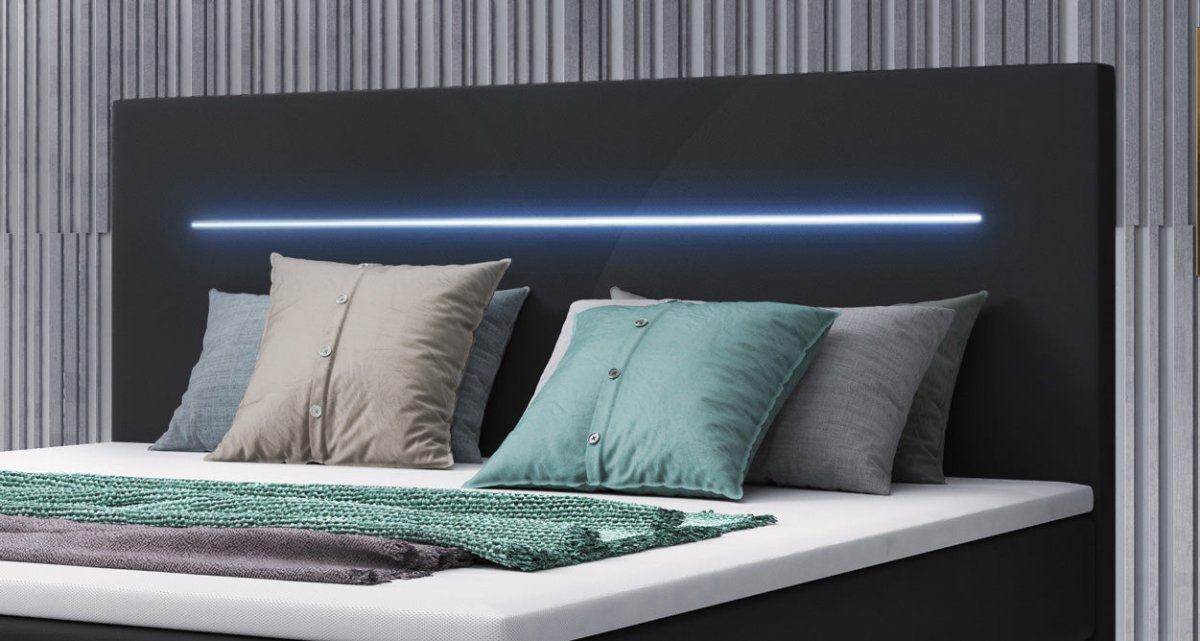 OUTLET - Boxspringbett Sejour mit LED u. Stauraum - Luxusbetten24