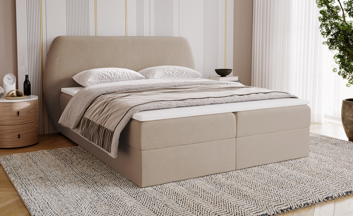 Boxspringbett Pure in Samt mit Stauraum