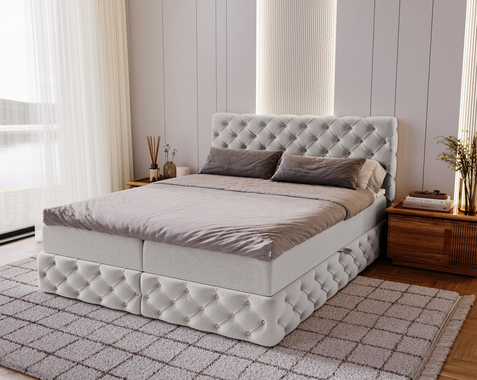 Boxspringbett Eden in Samt mit Stauraum