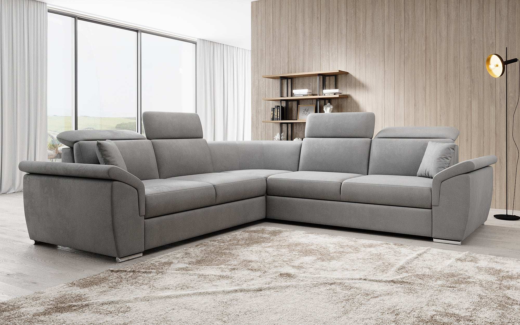 Designer Sofa Fernando mit Schlaffunktion und Stauraum