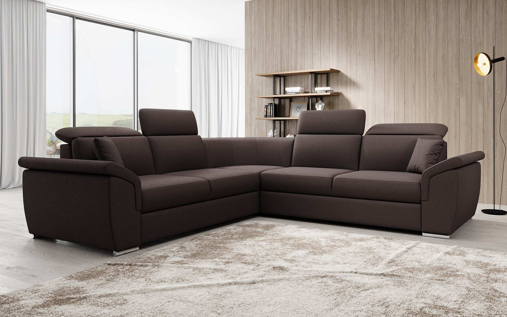 Designer Sofa Fernando mit Schlaffunktion und Stauraum