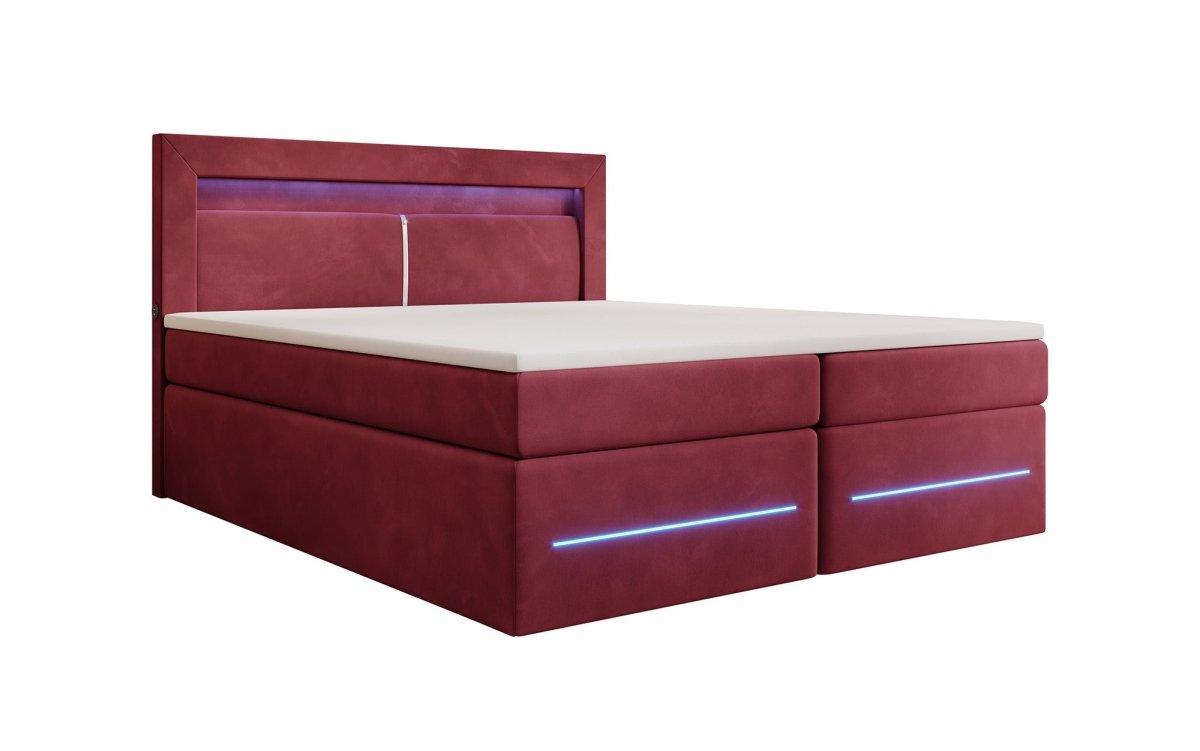 Boxspringbett Minera mit LED, USB und Stauraum - Luxusbetten24