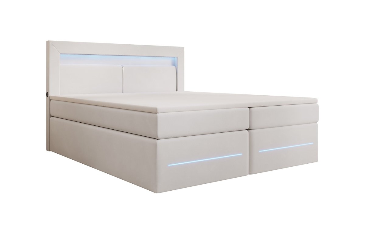 Boxspringbett Minera mit LED, USB und Stauraum - Luxusbetten24