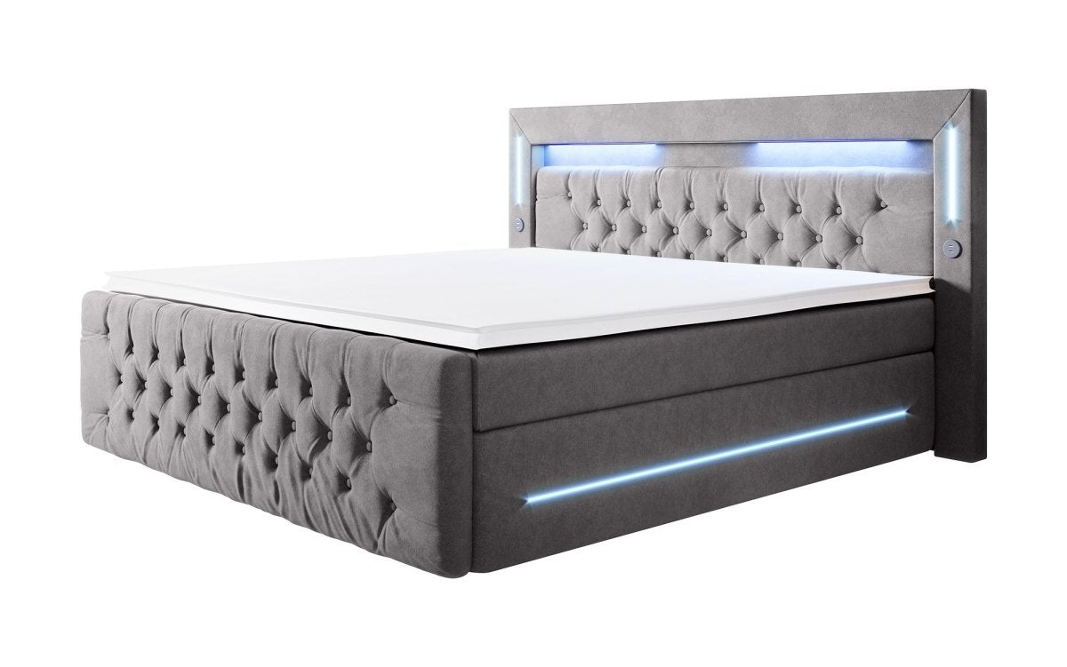 Boxspringbett Moonlight mit LED, USB und Stauraum - Luxusbetten24