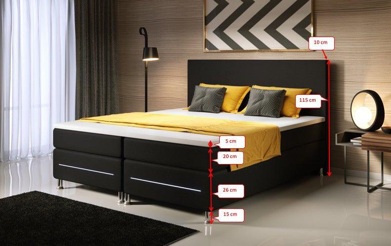 Boxspringbett Simple mit LED - Luxusbetten24