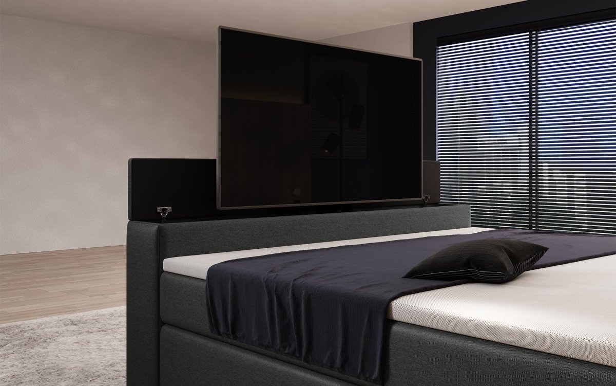 Boxspringbett Simple mit TV Lift und LED - Luxusbetten24