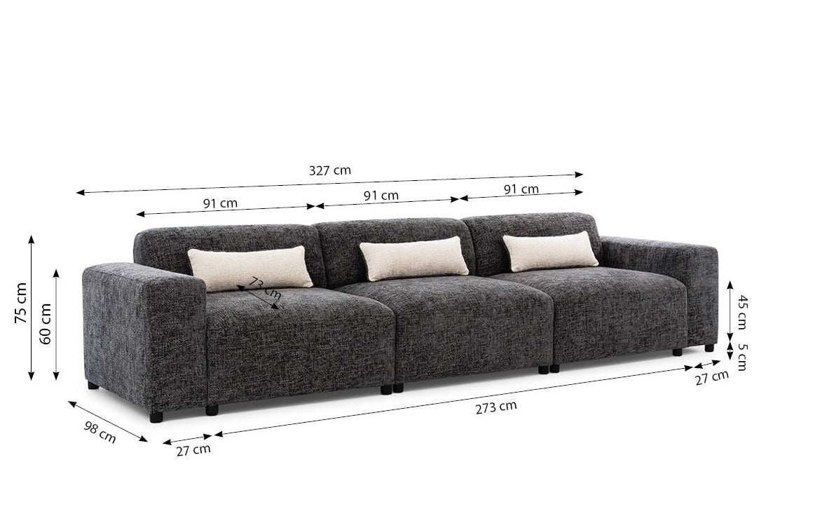 Designer 3er Sofa Napoli - Luxusbetten24