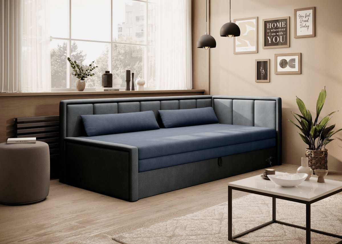 Designer Sofa Fellano mit Schlaffunktion und Stauraum - Luxusbetten24