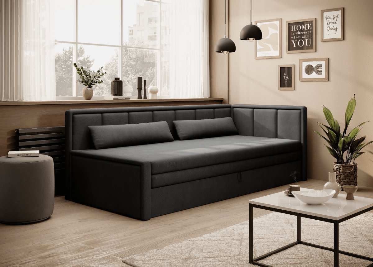 Designer Sofa Fellano mit Schlaffunktion und Stauraum - Luxusbetten24