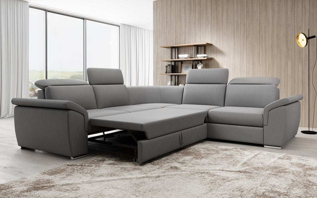 Designer Sofa Fernando mit Schlaffunktion und Stauraum - Luxusbetten24