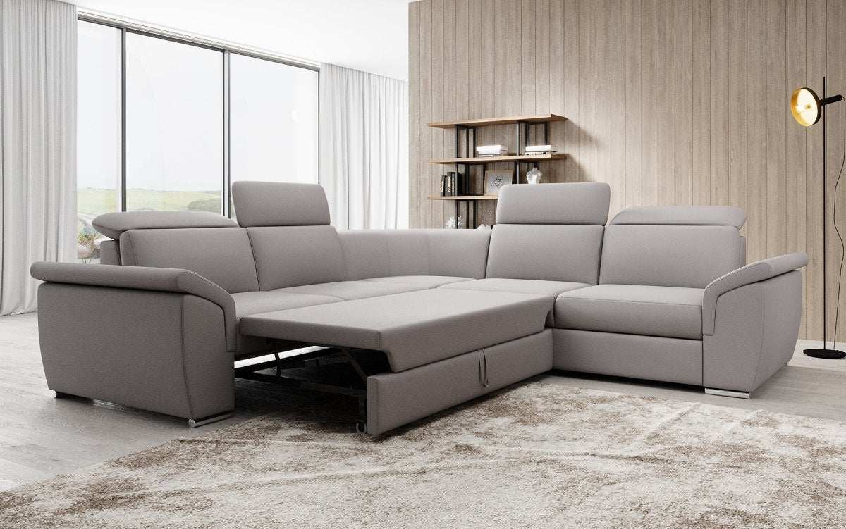 Designer Sofa Fernando mit Schlaffunktion und Stauraum - Luxusbetten24