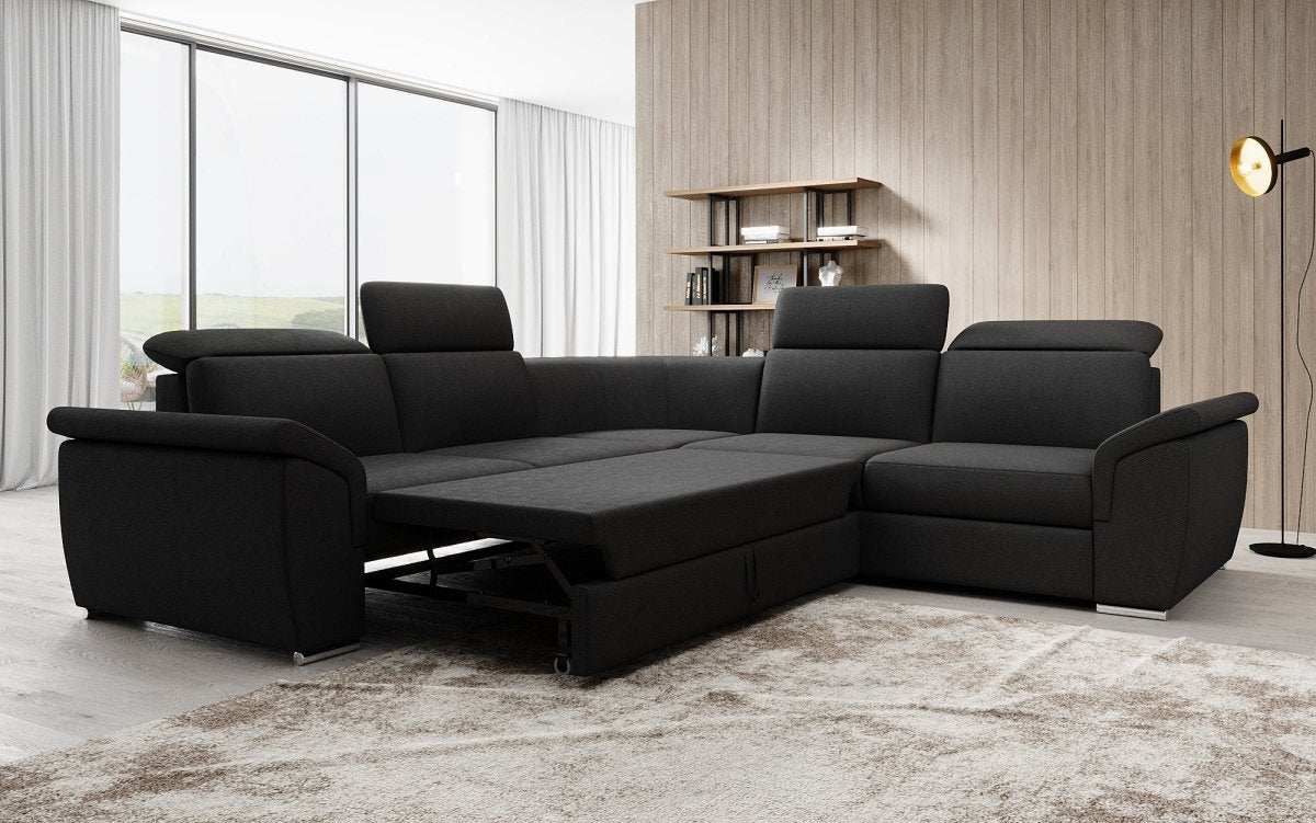 Designer Sofa Fernando mit Schlaffunktion und Stauraum - Luxusbetten24