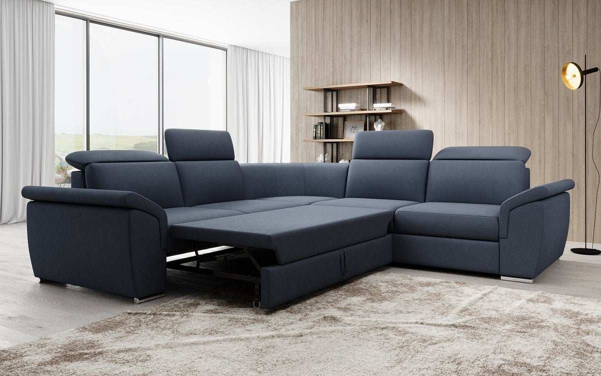 Designer Sofa Fernando mit Schlaffunktion und Stauraum - Luxusbetten24