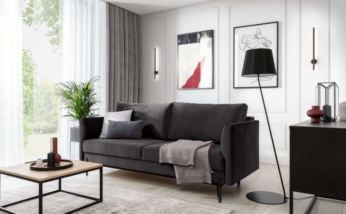 Designer Sofa Renila mit Schlaffunktion und Stauraum - Luxusbetten24