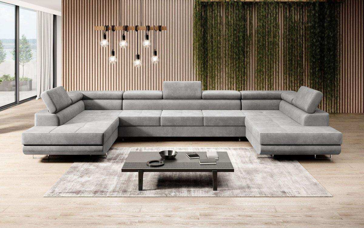 Designer Sofa Taormina mit Schlaf- und Klappfunktion (Samt) - Luxusbetten24