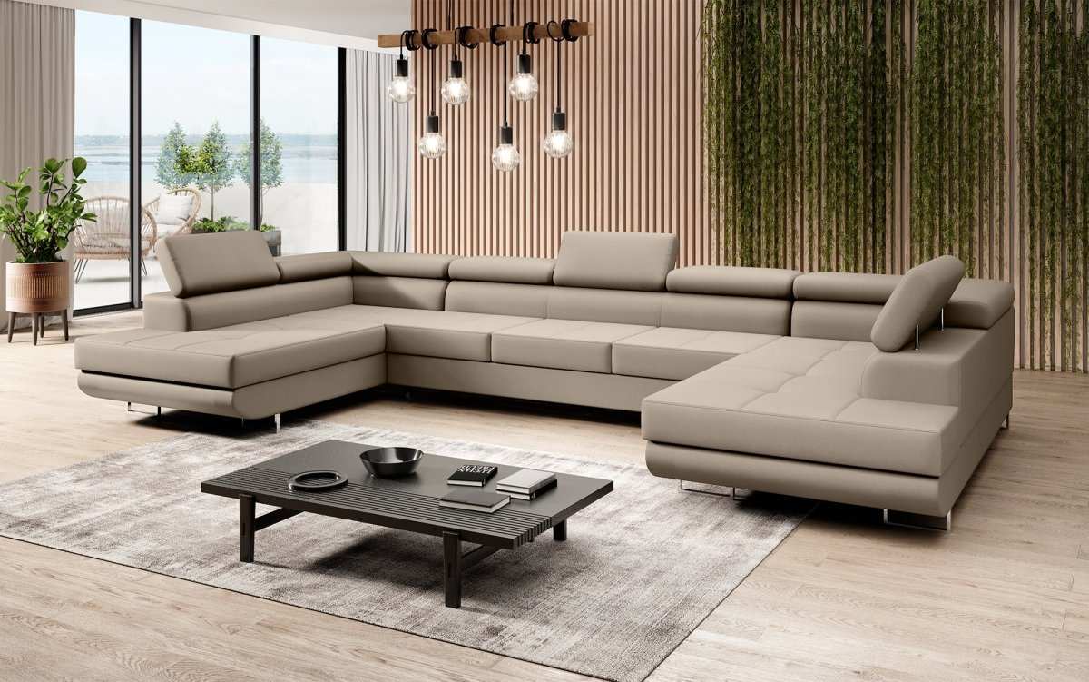 Designer Sofa Taormina mit Schlaf- und Klappfunktion (Samt) - Luxusbetten24