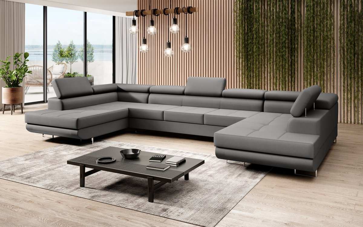 Designer Sofa Taormina mit Schlaf- und Klappfunktion (Samt) - Luxusbetten24