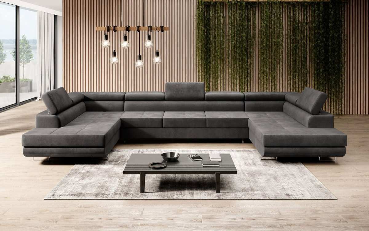 Designer Sofa Taormina mit Schlaf- und Klappfunktion (Samt) - Luxusbetten24