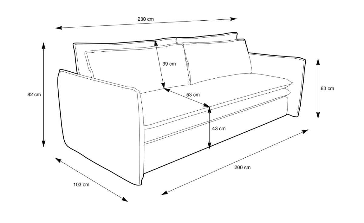 Designer Sofa Tilo Slim mit Schlaf- und Klappfunktion - Luxusbetten24