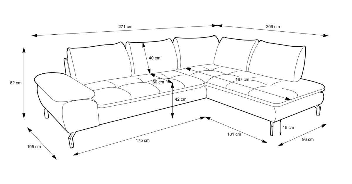 Designer Sofa Verila L mit Schlaf- und Klappfunktion - Luxusbetten24