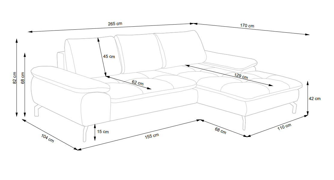 Designer Sofa Verila Mini mit Schlaf- und Klappfunktion - Luxusbetten24